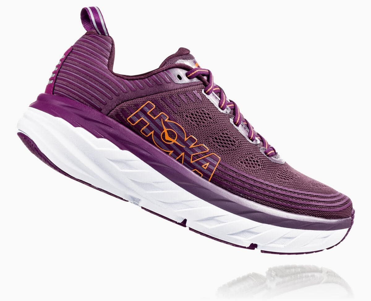 Hoka One One Bondi 6 Closeouts Womens Purple Recovery Shoes